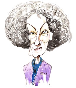 Canadian writer and poet Margaret Atwood; caricature by Neale Osborne